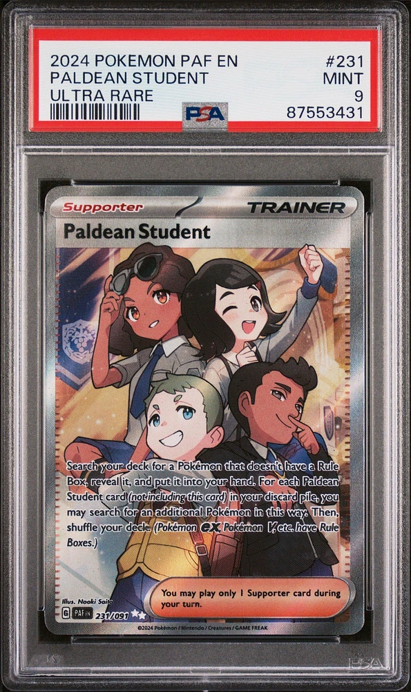 2024 Pokemon Paf En-paldean Fates 231 Paldean Student PSA 9