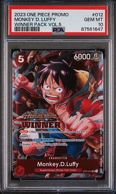 2023 One Piece Promos 012 Monkey D. Luffy Winner Pack Vol.5 PSA 10