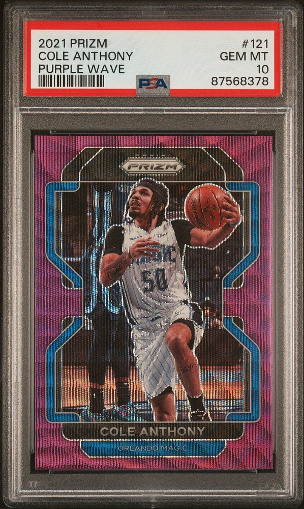 2021 Panini Prizm 121 Cole Anthony Purple Wave PSA 10