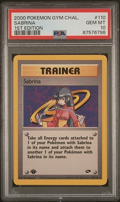 2000 Pokemon Gym Challenge 110 Sabrina 1st Edition PSA 10