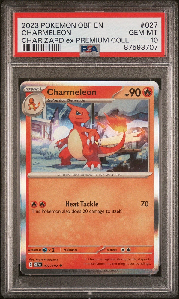 2023 Pokemon Obf En-obsidian Flames 027 Charmeleon Charizard Ex Premium Collection PSA 10