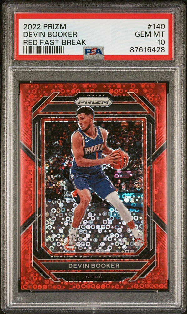 2022 Panini Prizm 140 Devin Booker Red Fast Break PSA 10