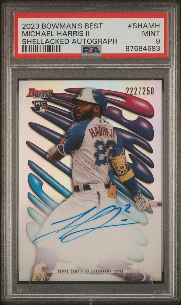 2023 Bowman's Best Shellacked Autographs Shamh Michael Harris Ii PSA 9
