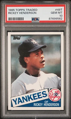 1985 Topps Traded 49t Rickey Henderson PSA 10