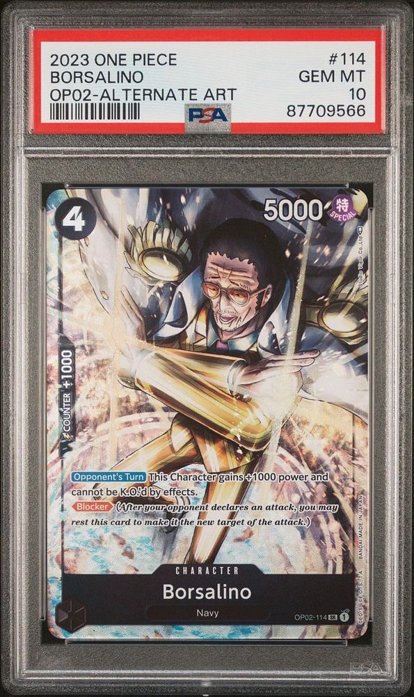 2023 One Piece Paramount War 114 Borsalino Alternate Art PSA 10