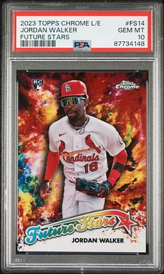 2023 Topps Chrome Logofractor Edition Future Stars Fs14 Jordan Walker PSA 10