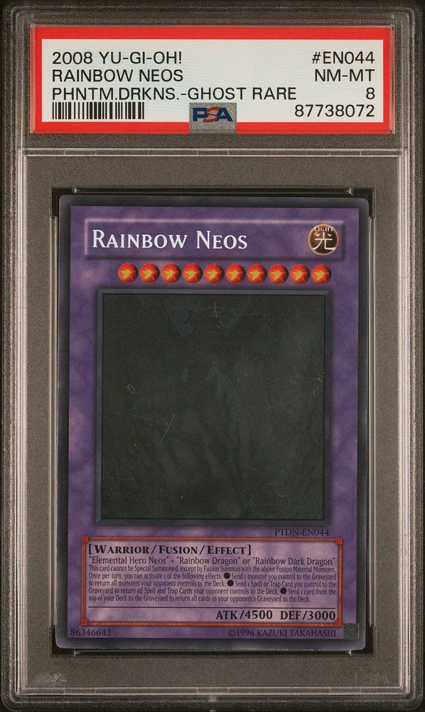 2008 Yu-gi-oh! Ptdn-phantom Darkness En044 Rainbow Neos Ghost Rare PSA 8