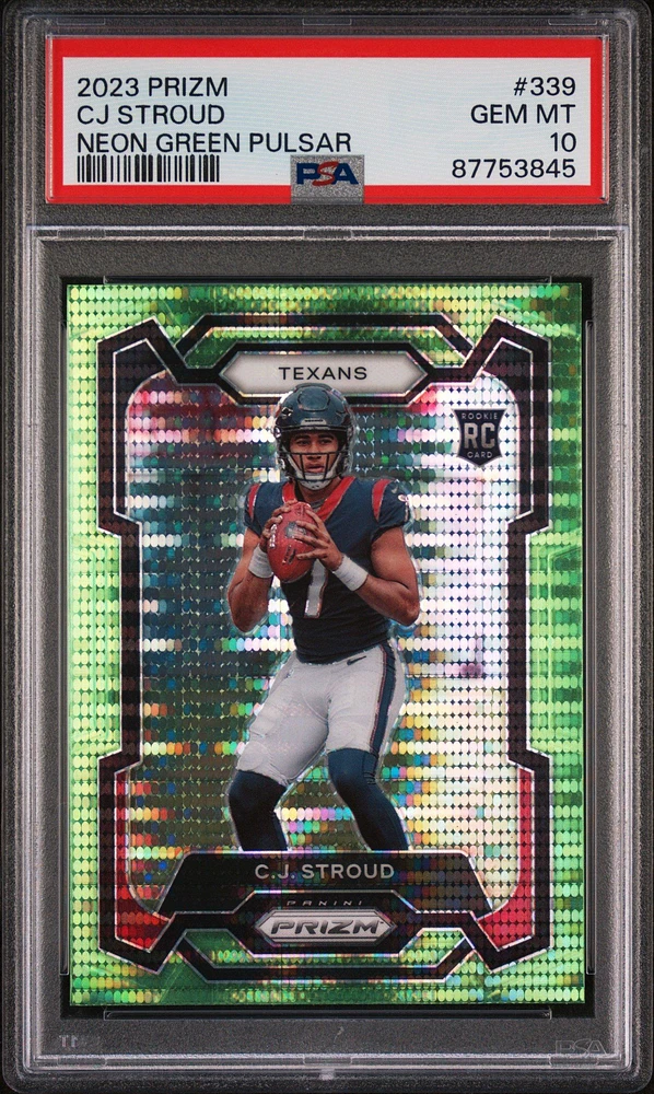 2023 Panini Prizm 339 Cj Stroud Neon Green Pulsar PSA