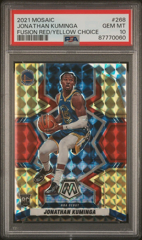 2021 Panini Mosaic 268 Jonathan Kuminga Fusion Red/yellow Choice PSA 10