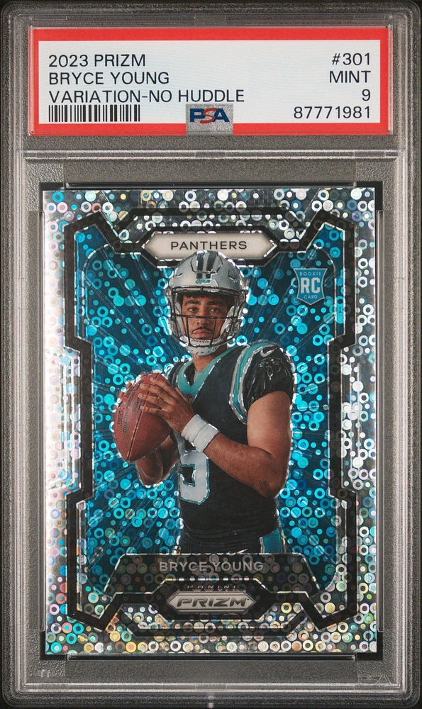 2023 Panini Prizm 301 Bryce Young Variation-no Huddle PSA 9