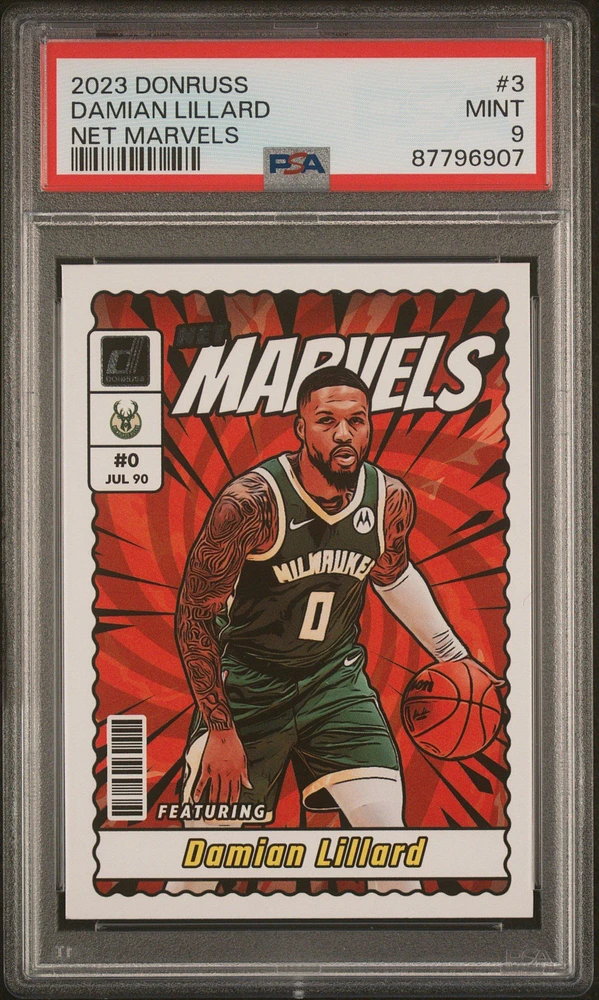 2023 Panini Donruss Net Marvels 3 Damian Lillard PSA 9