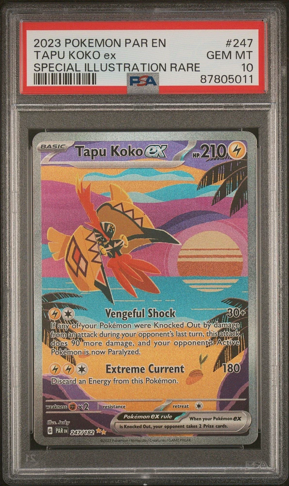 2023 Pokemon Par En-paradox Rift 247 Tapu Koko Ex PSA 10