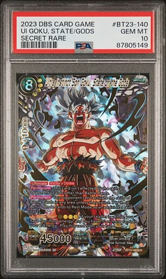 2023 Dragon Ball Super Card Game Series 23 Perfect Combination Bt23-140 Ui Goku, State/gods PSA 10