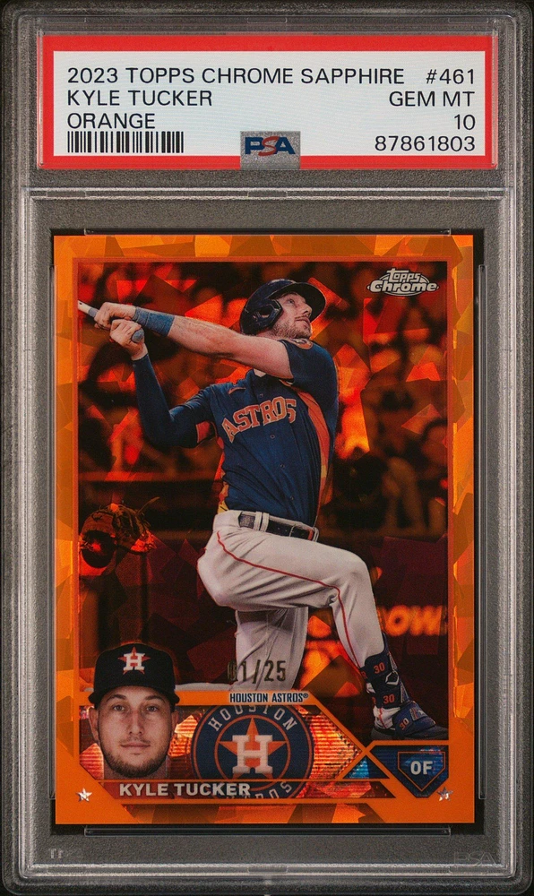 2023 Topps Chrome Sapphire 461 Kyle Tucker Orange PSA 10