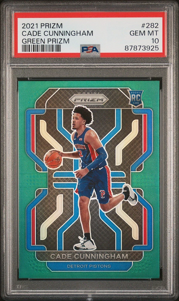 2021 Panini Prizm 282 Cade Cunningham Green Prizm PSA 10