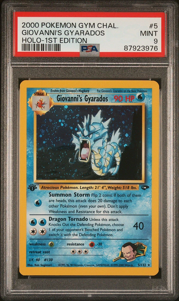 2000 Pokemon Gym Challenge 5 Giovanni's Gyarados PSA 9