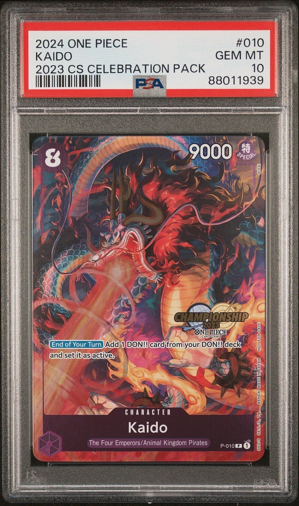 2024 One Piece Championship 2023 Celebration Pack 010 Kaido PSA 10