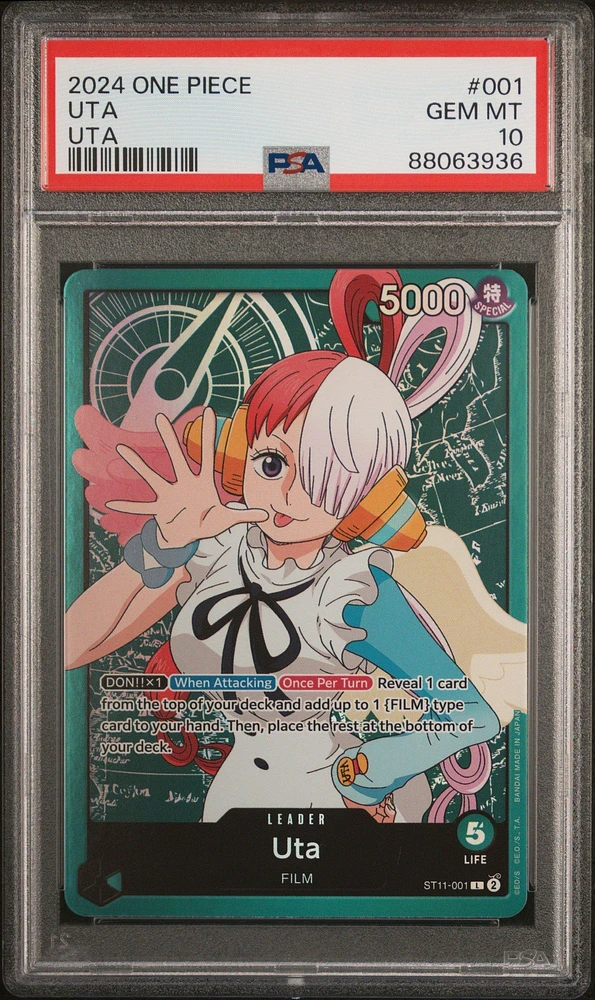 2024 One Piece Starter Deck-uta 001 Uta PSA 10