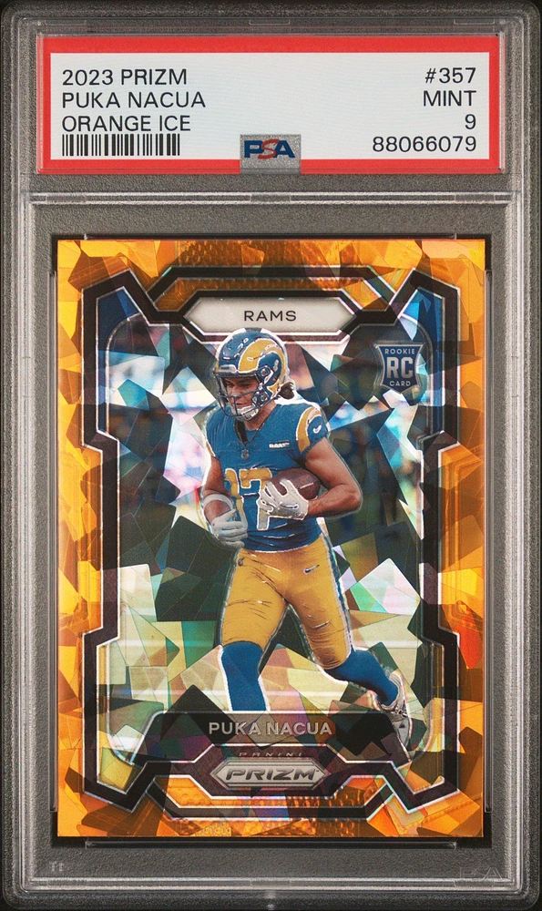 2023 Panini Prizm 357 Puka Nacua Orange Ice PSA 9