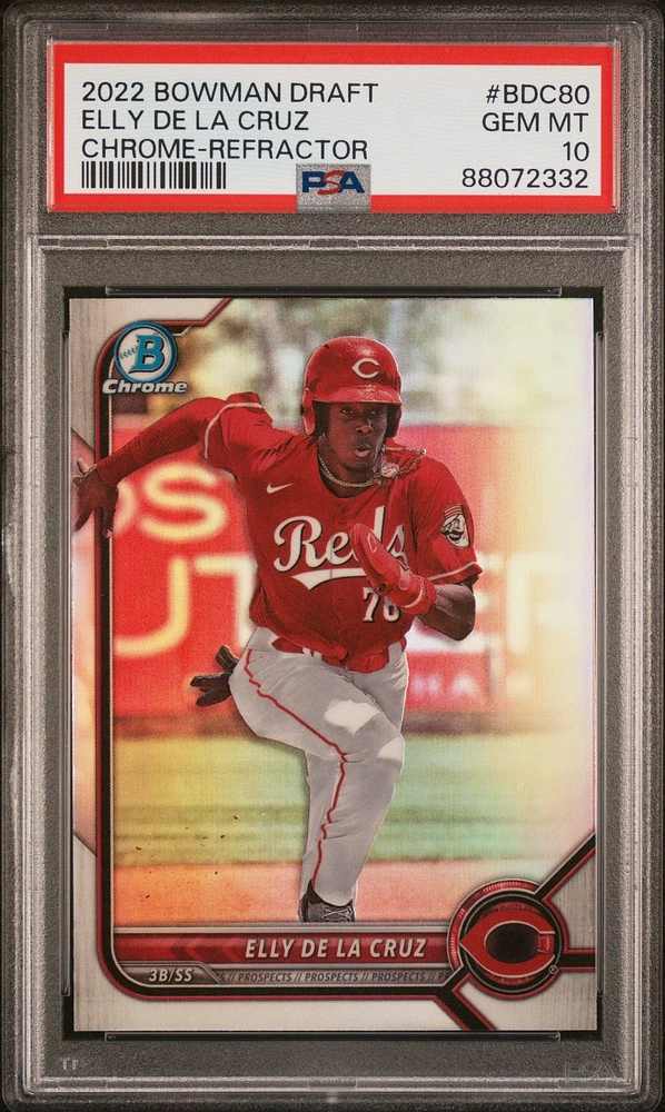 2022 Bowman Draft Bdc80 Elly De La Cruz Chrome-refractor PSA 10