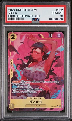 2024 One Piece Japanese Extra Booster -memorial Collection- 052 Viola Alternate Art PSA 10