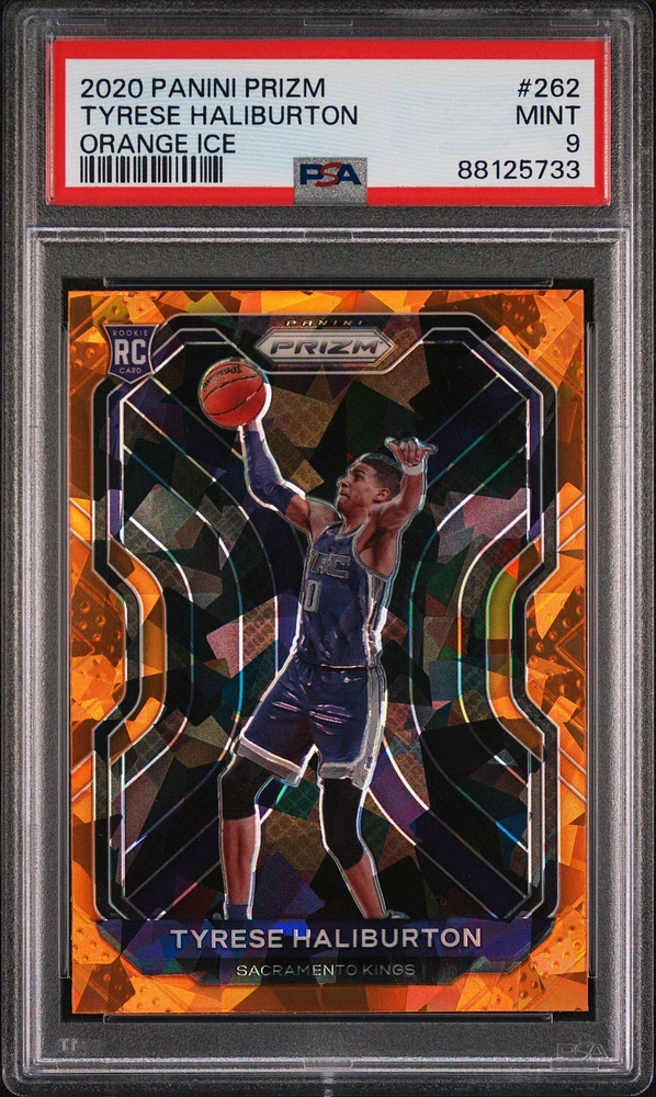 2020 Panini Prizm 262 Tyrese Haliburton Orange Ice PSA 9