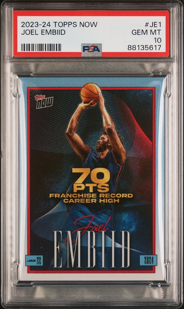 2023 Topps Now Je1 Joel Embiid PSA 10