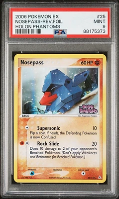 2006 Pokemon Ex Holon Phantoms 25 Nosepass-reverse Foil PSA 9