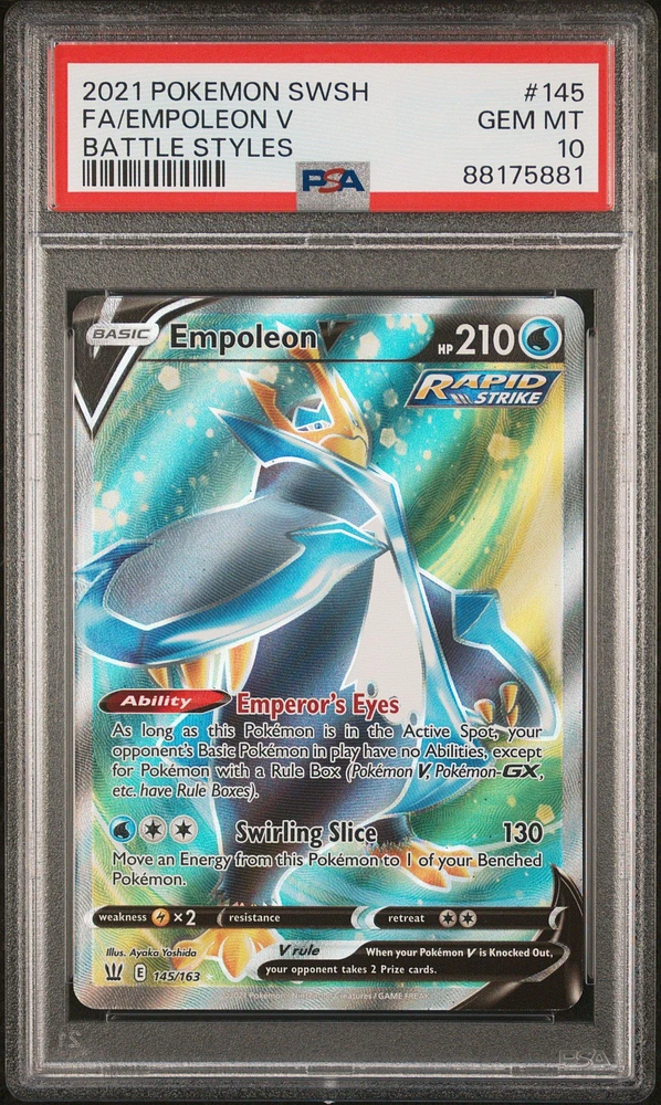 2021 Pokemon Sword & Shield Battle Styles 145 Fa/empoleon V PSA 10