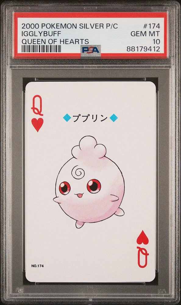 2000 Pokemon Silver Version Playing Cards 174 Igglybuff Queen Of Hearts PSA 10