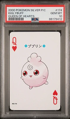 2000 Pokemon Silver Version Playing Cards 174 Igglybuff Queen Of Hearts PSA 10