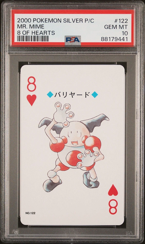 2000 Pokemon Silver Version Playing Cards 122 Mr. Mime 8 Of Hearts PSA 10