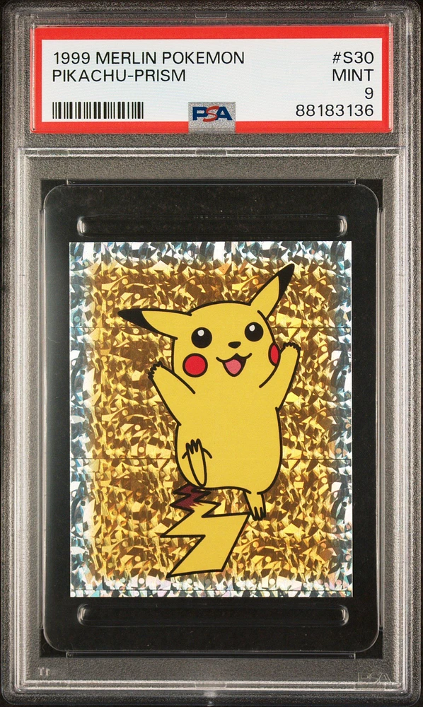 1999 Merlin Pokemon S30 Pikachu-prism PSA 9