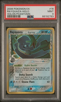 2006 Pokemon Ex Holon Phantoms 16 Rayquaza-holo PSA 9