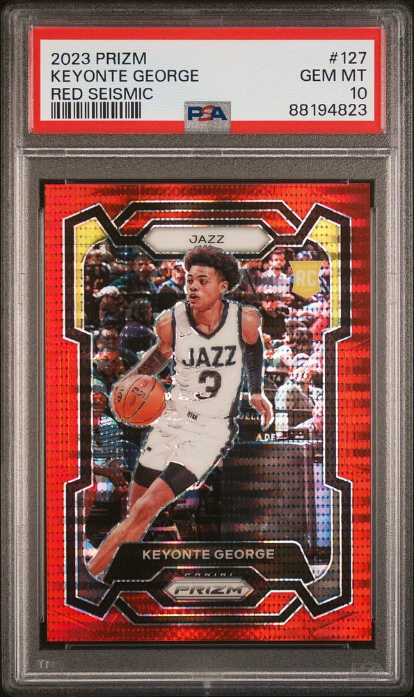 2023 Panini Prizm 127 Keyonte George Red Seismic PSA 10
