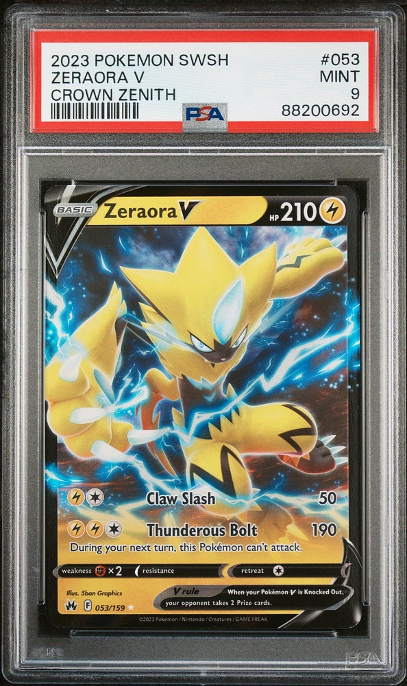 2023 Pokemon Sword And Shield Crown Zenith 053 Zeraora V PSA 9