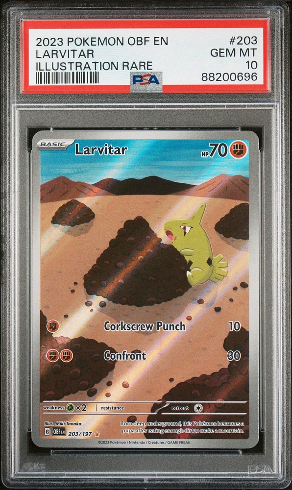 2023 Pokemon Obf En-obsidian Flames 203 Larvitar PSA
