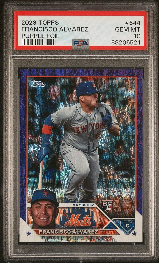 2023 Topps 644 Francisco Alvarez Purple Foil PSA 10
