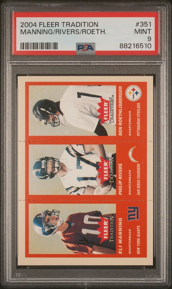 2004 Fleer Tradition 351 Manning/rivers/roeth. PSA 9