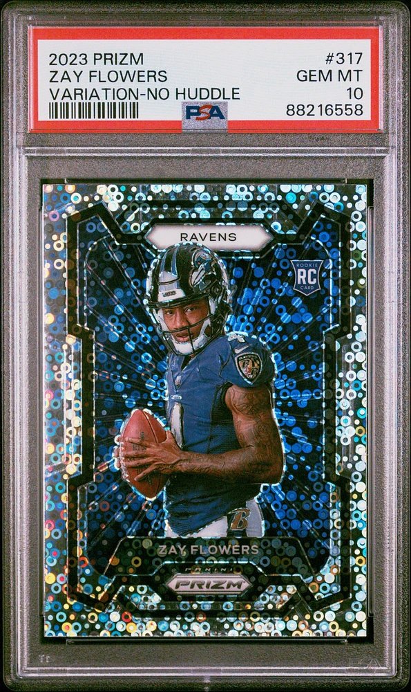 2023 Panini Prizm 317 Zay Flowers Variation-no Huddle PSA 10