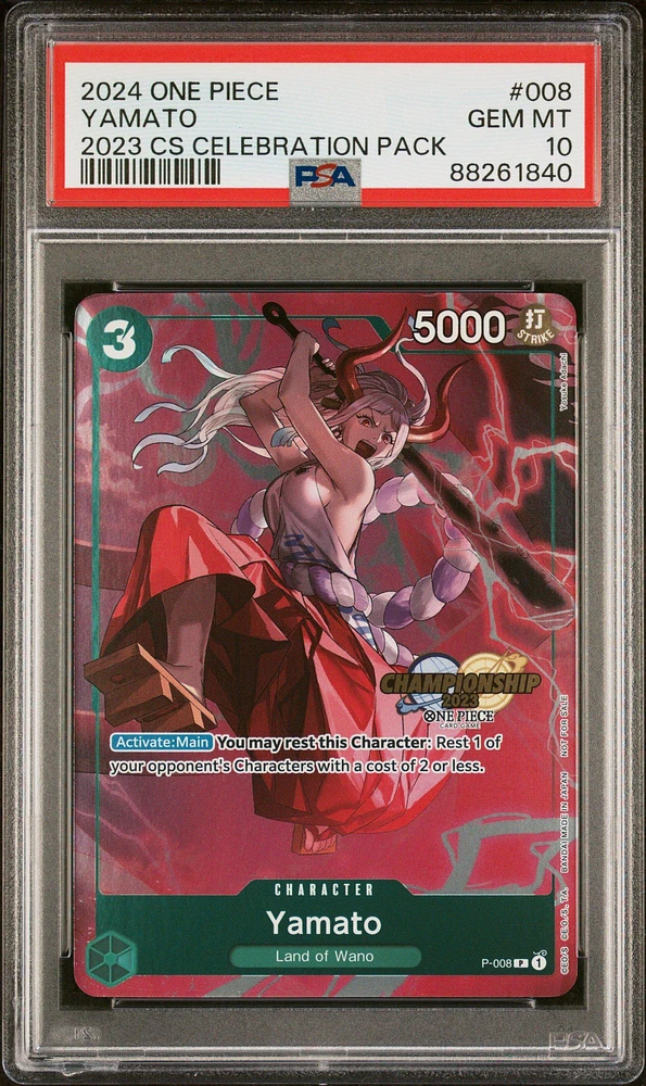 2024 One Piece Championship 2023 Celebration Pack 008 Yamato PSA 10