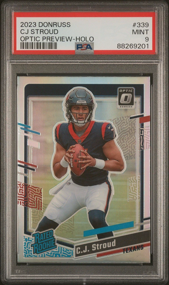 2023 Panini Donruss 339 Cj Stroud Optic Preview-holo PSA 9