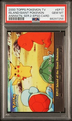 2000 Topps Pokemon Tv Animation Series 2 Episode Cards Ep17 Island Of The Giant Pokemon PSA 10