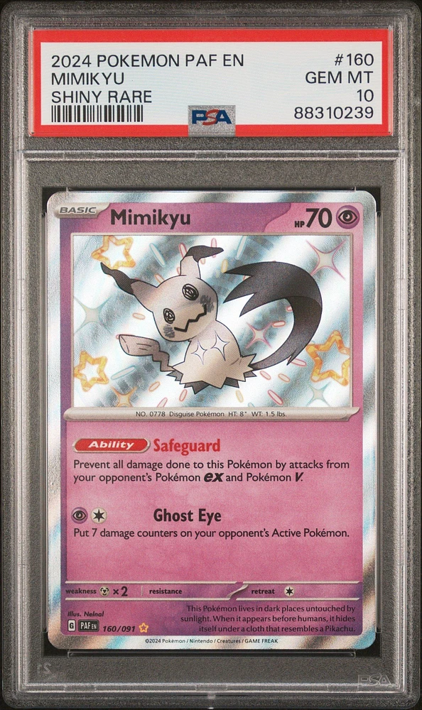 2024 Pokemon Paf En-paldean Fates 160 Mimikyu PSA 10