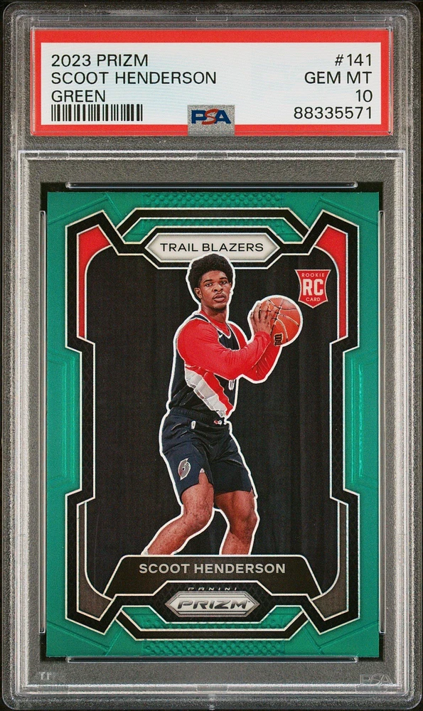 2023 Panini Prizm 141 Scoot Henderson Green Prizm PSA 10