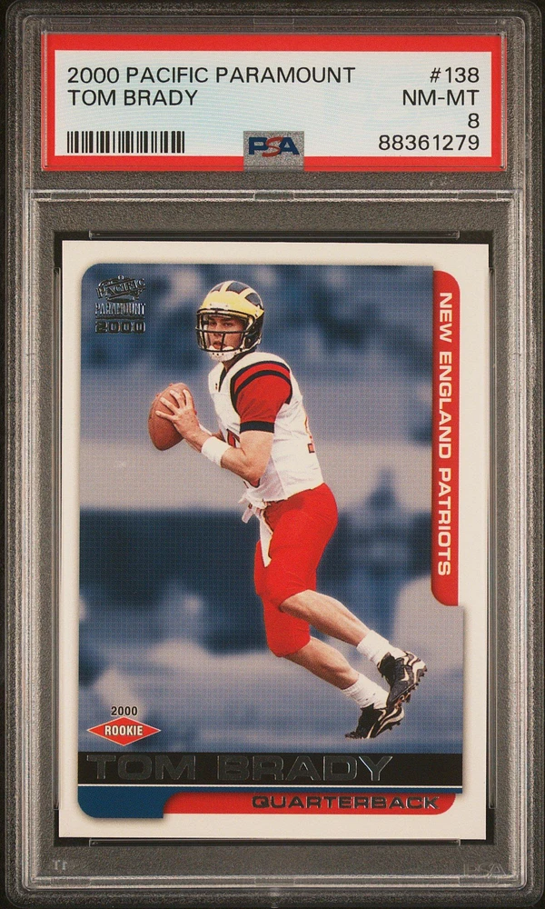 2000 Pacific Paramount 138 Tom Brady PSA 8