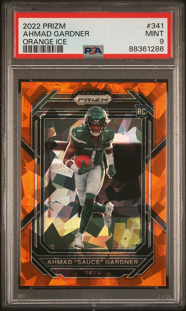 2022 Panini Prizm 341 Ahmad "sauce" Gardner Orange Ice PSA 9
