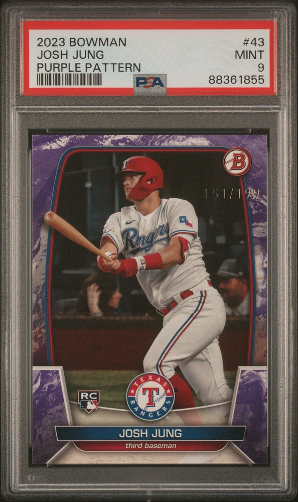 2023 Bowman 43 Josh Jung Purple Pattern PSA 9