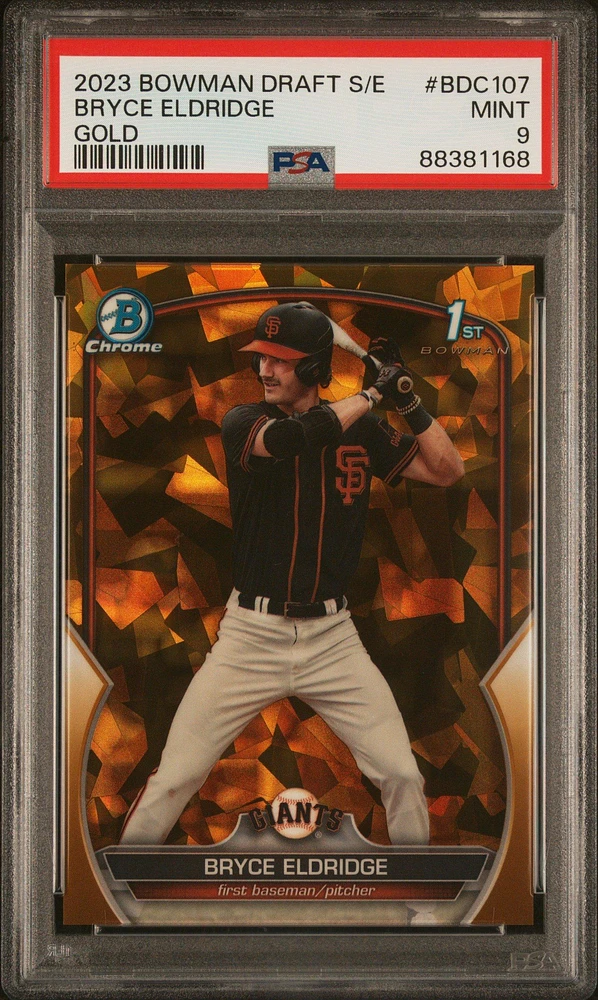 2023 Bowman Draft Sapphire Edition Bdc107 Bryce Eldridge Gold PSA 9