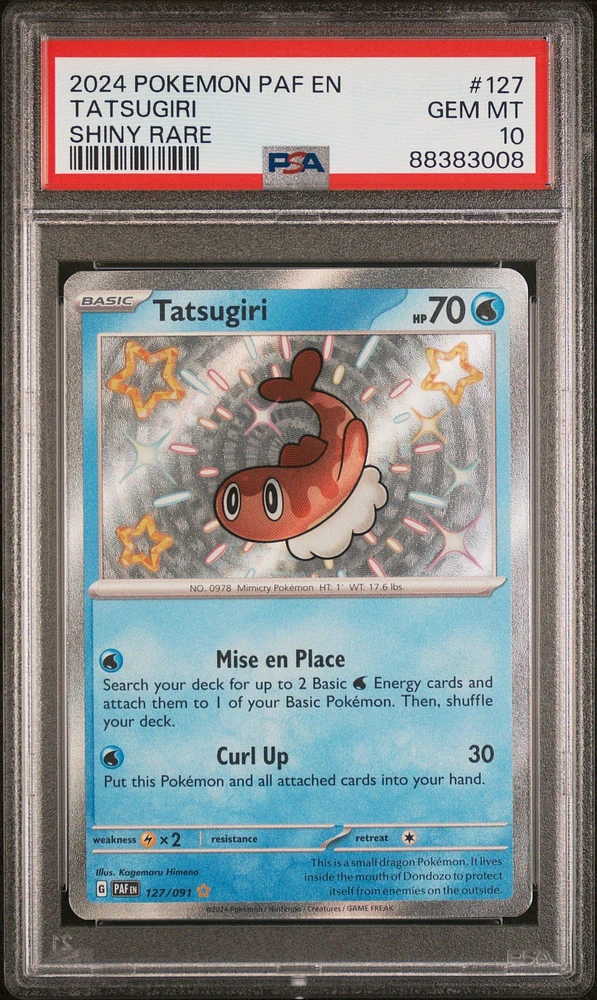 2024 Pokemon Paf En-paldean Fates 127 Tatsugiri Shiny Rare PSA 10